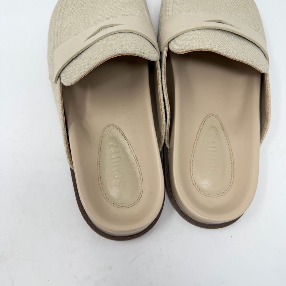 Schutz Ava Linen Flat Loafer Mule Womens Sandal Womens Size 11 - Picture 6 of 10